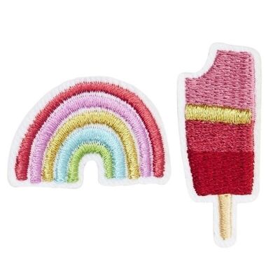 Broches de helado arcoiris