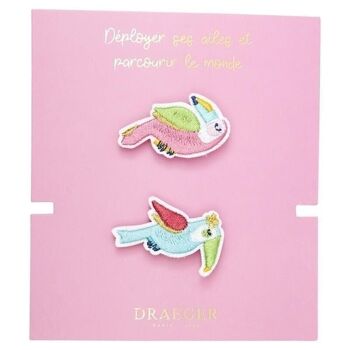 Broches Brodées - Duo Toucans 2