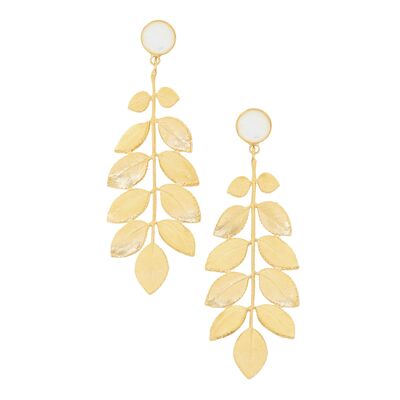 Boucles d'oreilles COLLECTION CONSTANCE ATHENA Nacre plaqué or clip