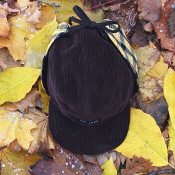 Chapeau d'hiver marron ⋆ Quatre panneaux avec oreillettes 3