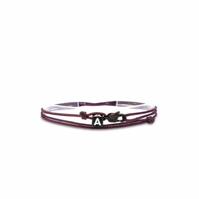 Bracciale con moschettone Personalisiert -Weinrot