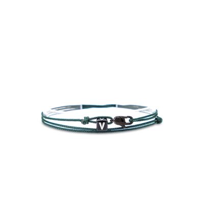 Bracciale con moschettone Personalisiert - Smeraldo