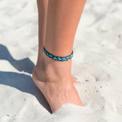 Blue and black ankle bracelet