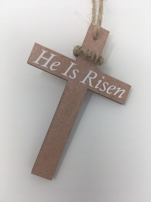 He is risen cross hanging decoration