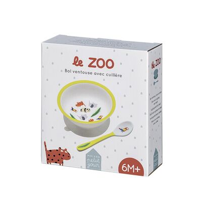 SUCTION CUP BOWL WITH SPOON LE ZOO