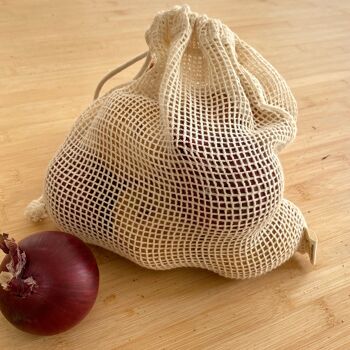 Nutley's Petit sac en filet à légumes en coton - 10 sacs 2