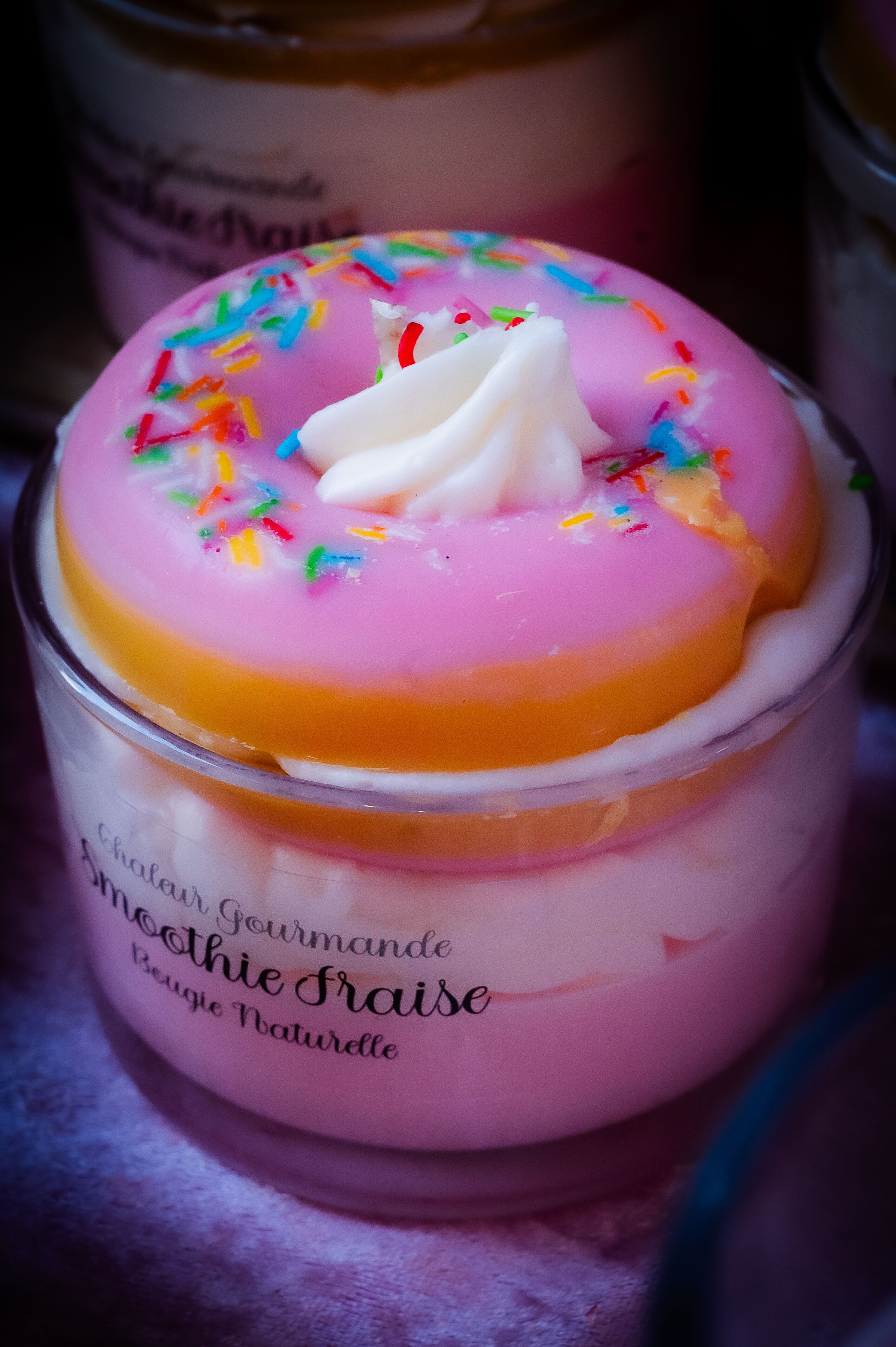 Candela in verrine per frullato di ciambelle