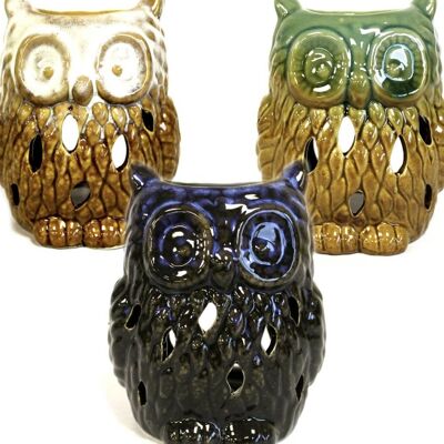 Coloured Owl Burners - Blue