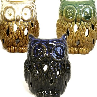 Coloured Owl Burners - Blue