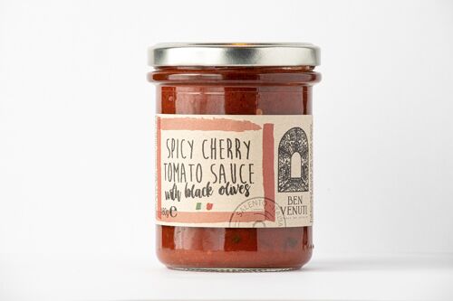 Cherry tomato sauce with black olives