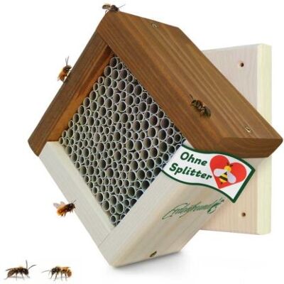 Casa de abejas silvestres ERDENFREUND® con suspensión cuádruple