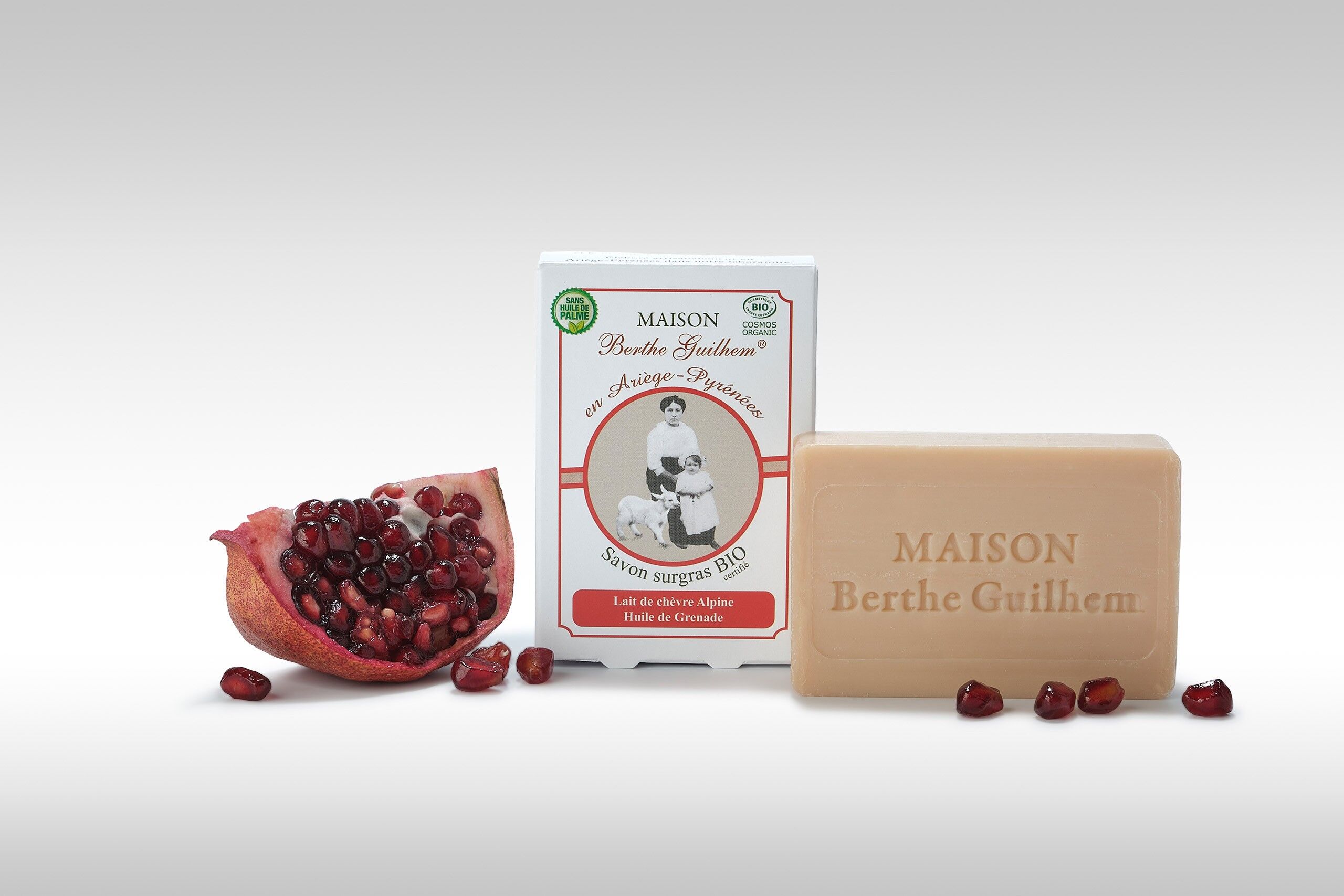 Sapone al latte di capra alpina certificato biologico / Olio di melograno