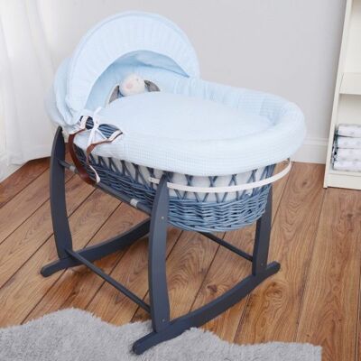 BLUE WAFFLE MOSES BASKET DRESSING