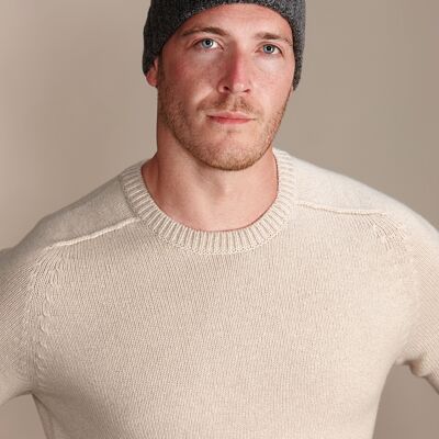 KIRBY Men's Heavyweight Recycled Cashmere and Merino Beanie Hat - Charcoal