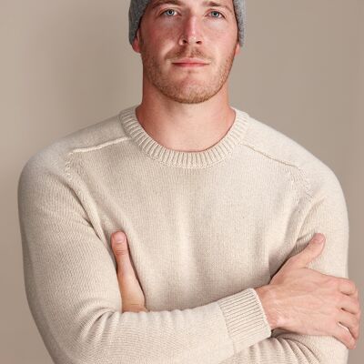 KIRBY Men's Heavyweight Recycled Cashmere and Merino Beanie Hat - Steel