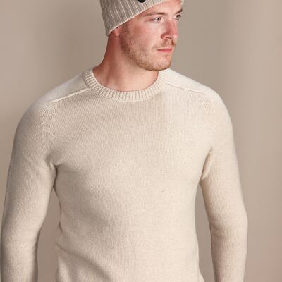 KIRBY Men's Heavyweight Recycled Cashmere and Merino Beanie Hat - Oat