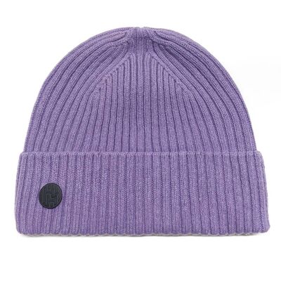 GRACE Women's Lightweight Recycled Cashmere and Merino Beanie Hat - Lilac