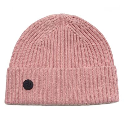 GRACE Women's Lightweight Recycled Cashmere and Merino Beanie Hat - Pink