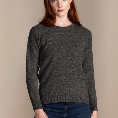 CHARNWOOD Women's Recycled Cashmere and Merino Drop Shoulder Jumper - Charcoal