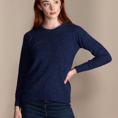 CHARNWOOD Women's Recycled Cashmere and Merino Drop Shoulder Jumper - Atlantic