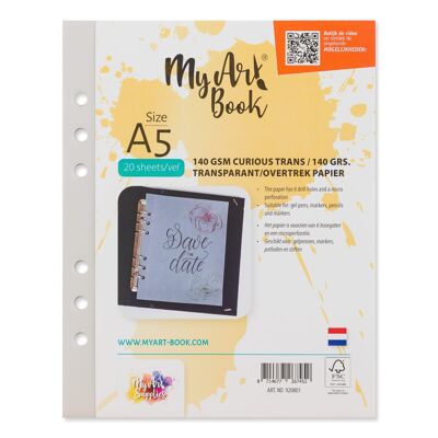 MyArt®Book A5 schetspapier 140 g/m2 transparant/ overtrek papier - 920801
