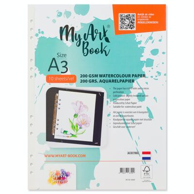 Papel de acuarela MyArt®Book 200 g/m2 – formato A3 - 920600