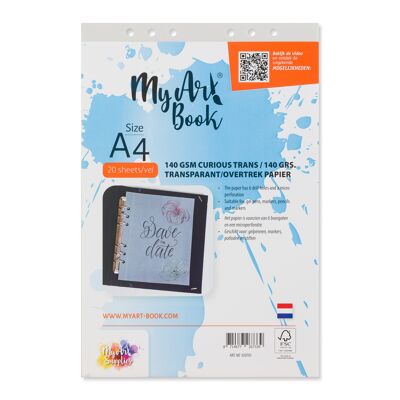 MyArt®Book A4 papier croquis 140 g/m2 transparent/calque - 920701
