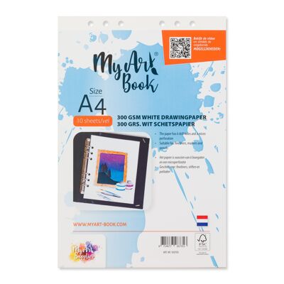 Papel para bocetos MyArt®Book A4 300 g/m2 papel blanco - formato A4 - 920703