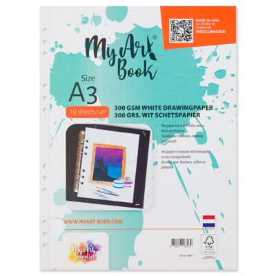 Carta per schizzi MyArt®Book 300 g/m2 carta bianca - formato A3 - 920603