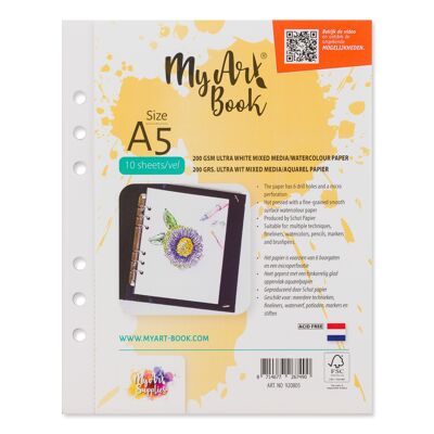MyArt®Book A5 200 g/m2 ultra wit mixed media / aquarel papier - 920805
