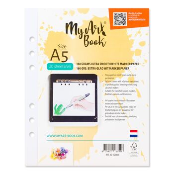 MyArt®Book A5 160 g/m2 papier marqueur blanc extra lisse - 920806 1