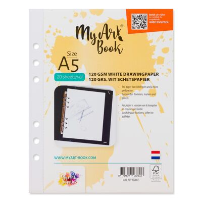 Papel para bocetos MyArt®Book A5 120 g/m2 papel blanco - 920807