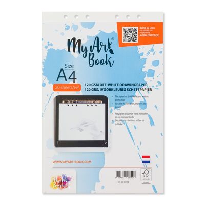 Papier croquis MyArt®Book 120 g/m2 papier ivoire - format A4 - 920708