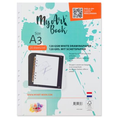 Papier croquis MyArt®Book 120 g/m2 papier blanc - format A3 - 920607