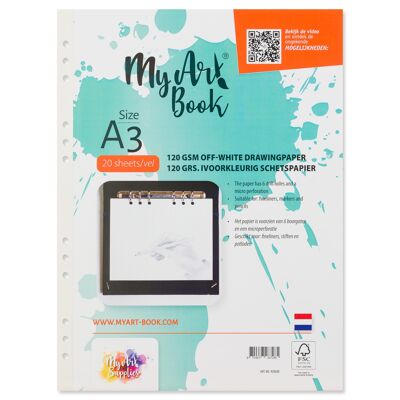 Papier croquis MyArt®Book 120 g/m2 papier ivoire - format A3 - 920608