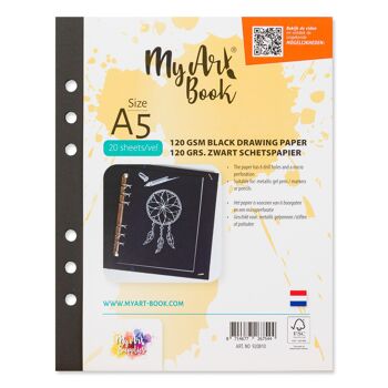 MyArt®Book A5 papier croquis 120 g/m2 papier noir - 920810 1