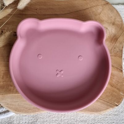 Silicone Plate Bear - Powder Pink