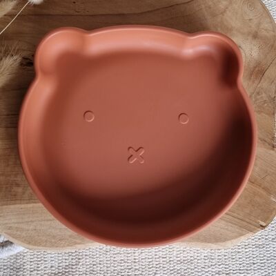 Silicone Plate Bear - Rust