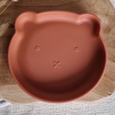 Silicone Plate Bear - Rust