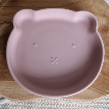 Assiette Silicone Ours - Rose Tendre 1
