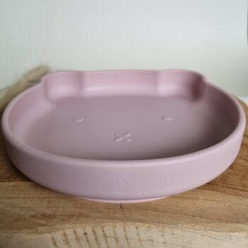 Assiette Silicone Ours - Rose Tendre 3