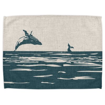 Breaching Whale Tea Towel