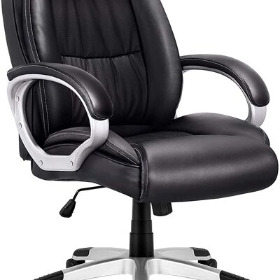 Chaise de bureau en cuir à dossier moyen IWMH Alto Design respirant