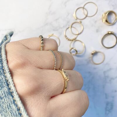Bestseller Gold Charmin's Rings pacchetto taglia 16-17-18-19