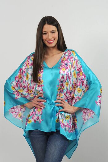 Blouse caftan avec ceinture - imprimé foulard baroque 1