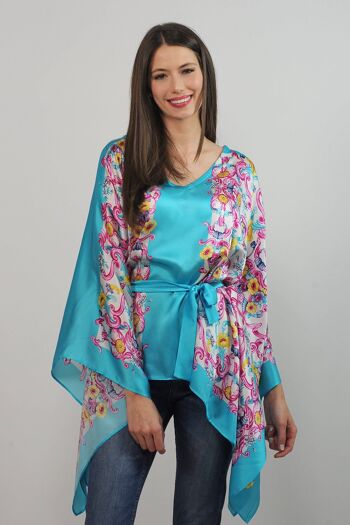 Blouse caftan avec ceinture - imprimé foulard baroque 4