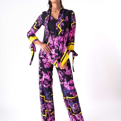 Palazzo trousers in cady - azulejos print