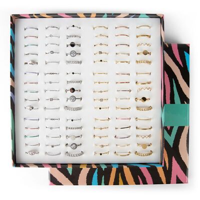 Petite Rings by Charmin's Gold & Steel with Display in sizes 14-15-16