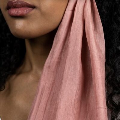 Plain silk scarf Peach