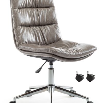 IWMH Mukava silla de oficina en casa Oil Wax Leather GRIS